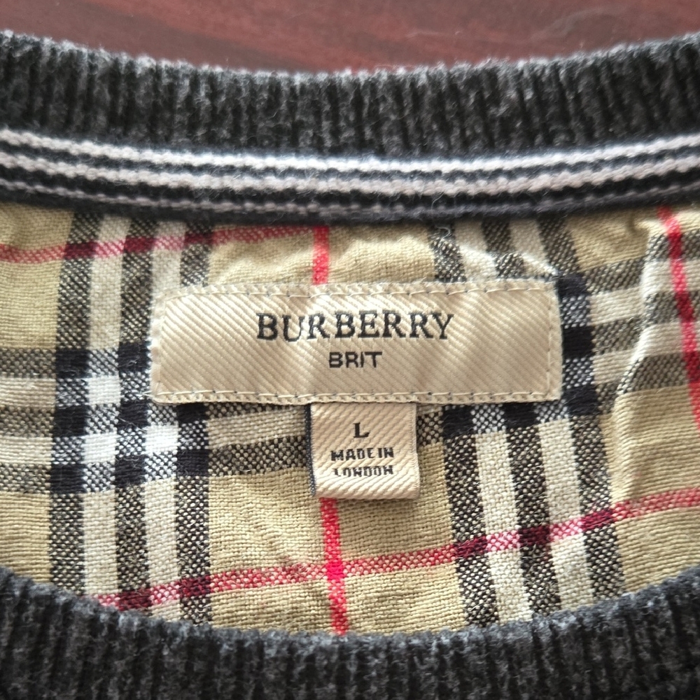 Burberry Two-Tone Gray Crewneck Sweater - Picture 2 of 4
